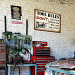 Custom Tool Rules Metal Sign