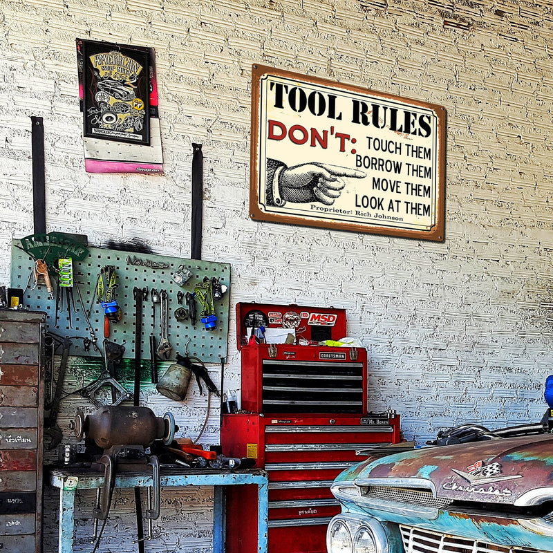 Custom Tool Rules Metal Sign