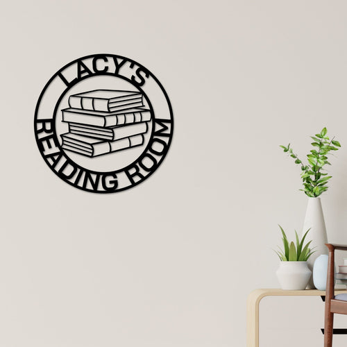 Reading Room Sign, Custom Library Sign, Personalized, Metal book Sign, Reader Gift, Book Library Teacher Decor, Gifts for Teacher School
