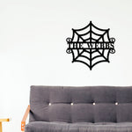 Spider Web Custom Monogram Metal Sign, Halloween Door Hanger, Halloween Decor, Fall Decor, Fall Wreath, Halloween Sign, Metal Art