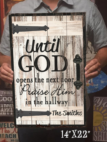 Praise Him in the Hallway - Christian Wood Sign