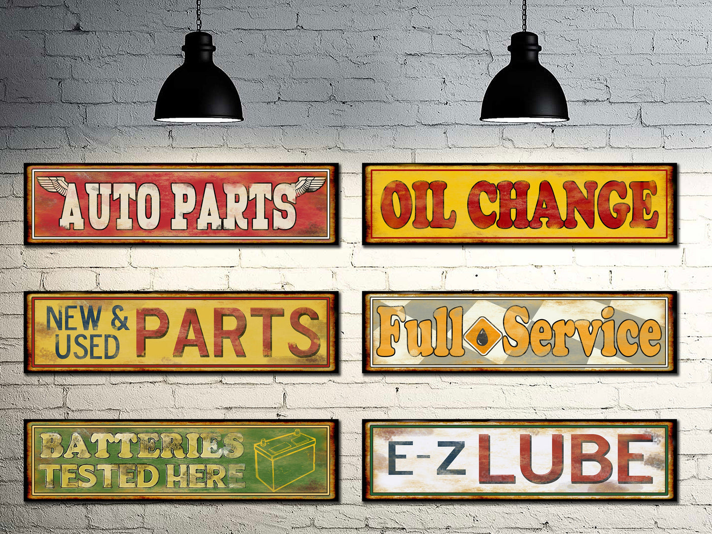 Vintage Gas and Oil Garage Signs. Real Metal