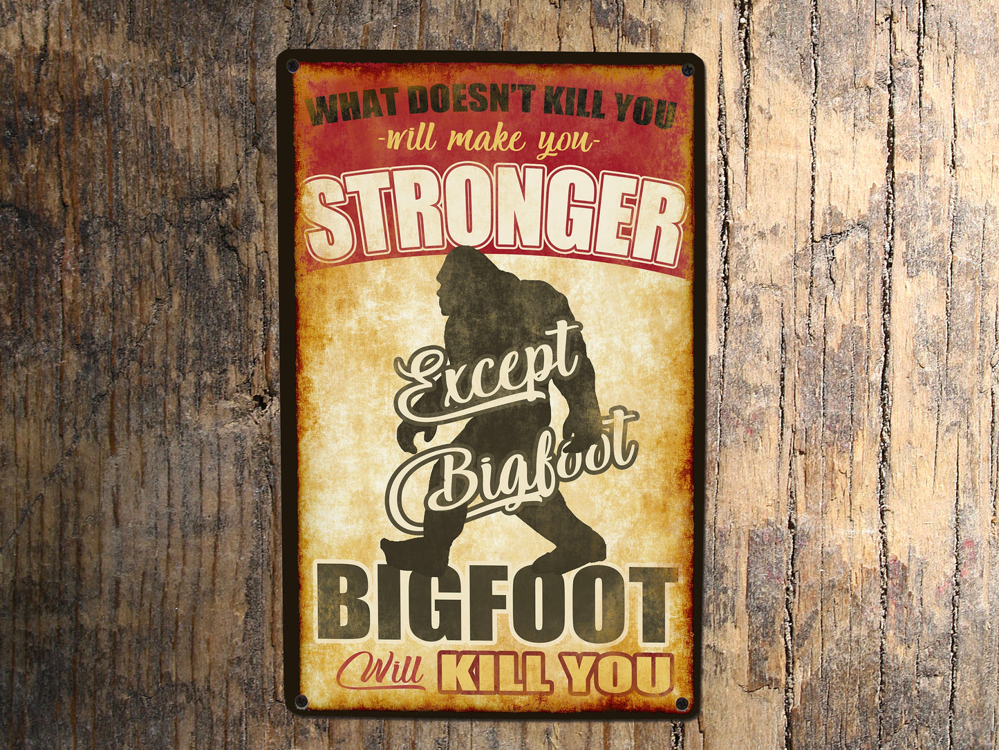 Bigfoot Sign - Quality Metal. Use Indoors or Outdoors