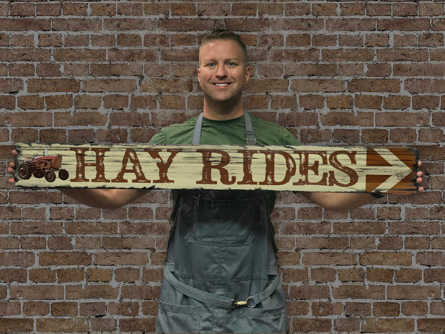 Hay Rides - Handcrafted Wooden Sign.