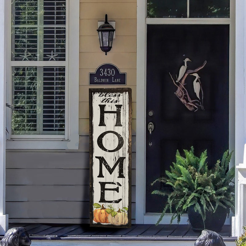 Vertical Fall Sign - Bless This Home.