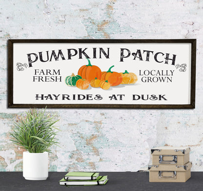 Pumpkin Patch - Wood Sign - Framed - Fall Sign