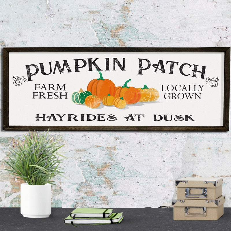 Pumpkin Patch - Wood Sign - Framed - Fall Sign