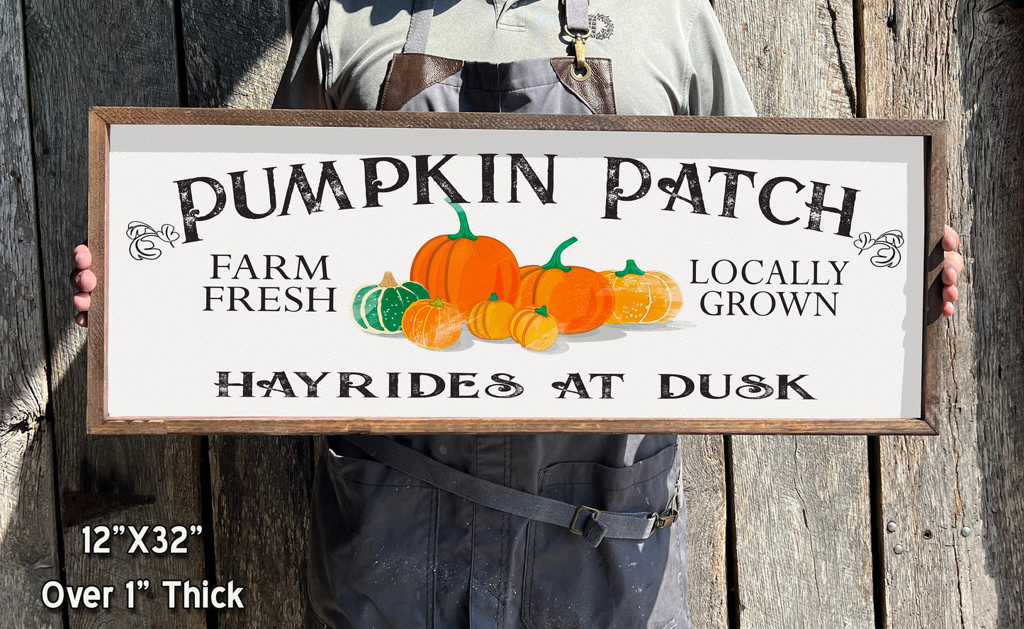 Pumpkin Patch - Wood Sign - Framed - Fall Sign