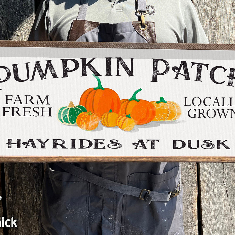 Pumpkin Patch - Wood Sign - Framed - Fall Sign