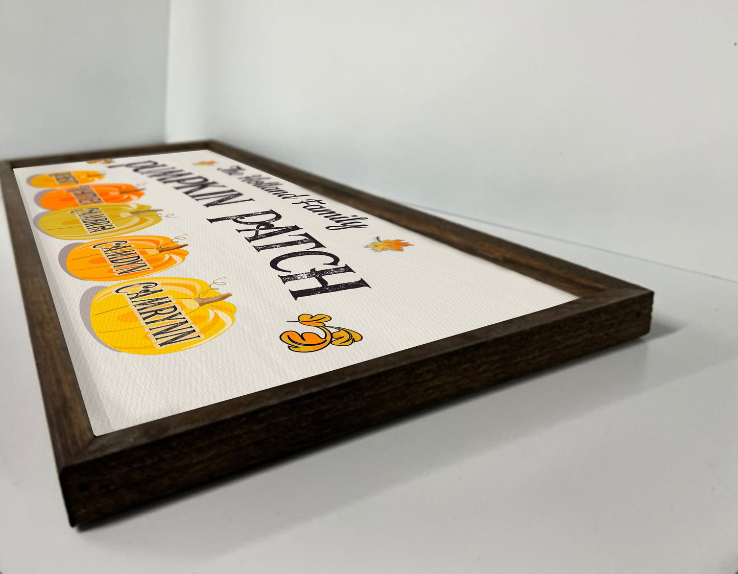 Personalized Pumpkin Patch - Wood Sign - Framed - Custom Names