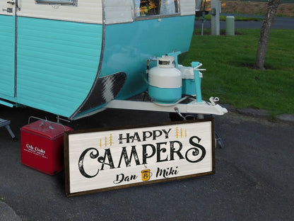 Happy Campers - Custom Sign - Handcrafted Wood Sign