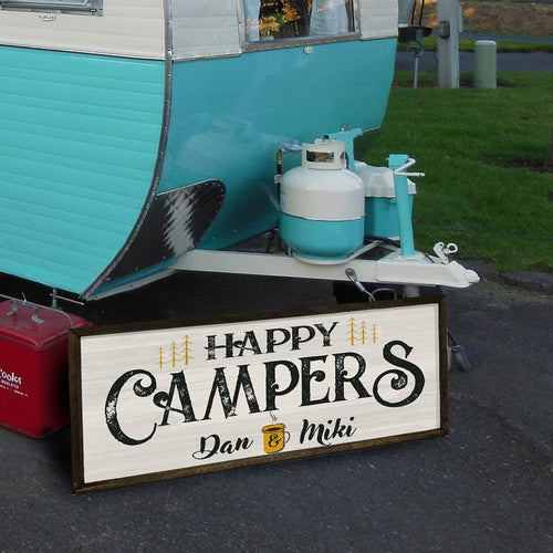 Happy Campers - Custom Sign - Handcrafted Wood Sign