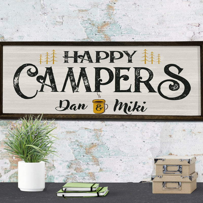Happy Campers - Custom Sign - Handcrafted Wood Sign