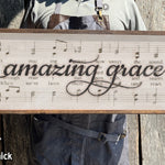 Amazing Grace - Wood Framed Sign - Music Lyrics Sign