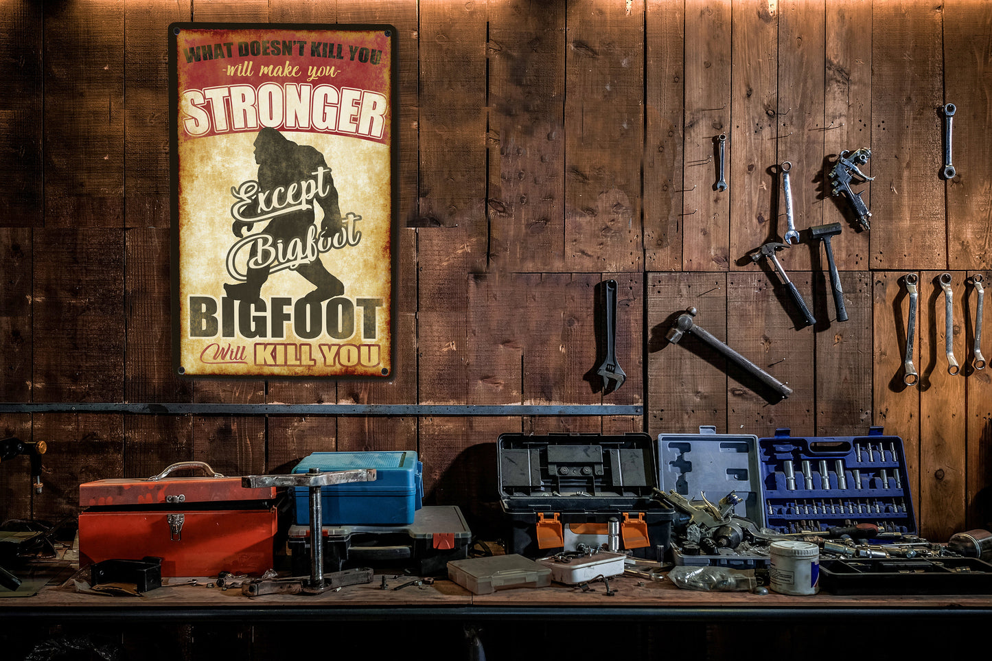 Bigfoot Sign - Quality Metal. Use Indoors or Outdoors