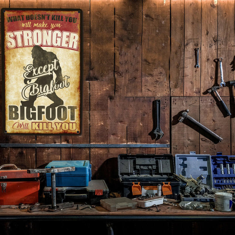 Bigfoot Sign - Quality Metal. Use Indoors or Outdoors