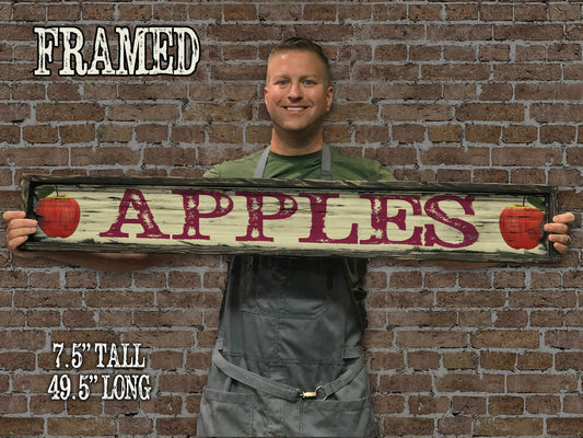 Apples - Handcrafted Wooden Sign.