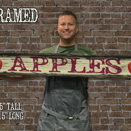 Apples - Handcrafted Wooden Sign.
