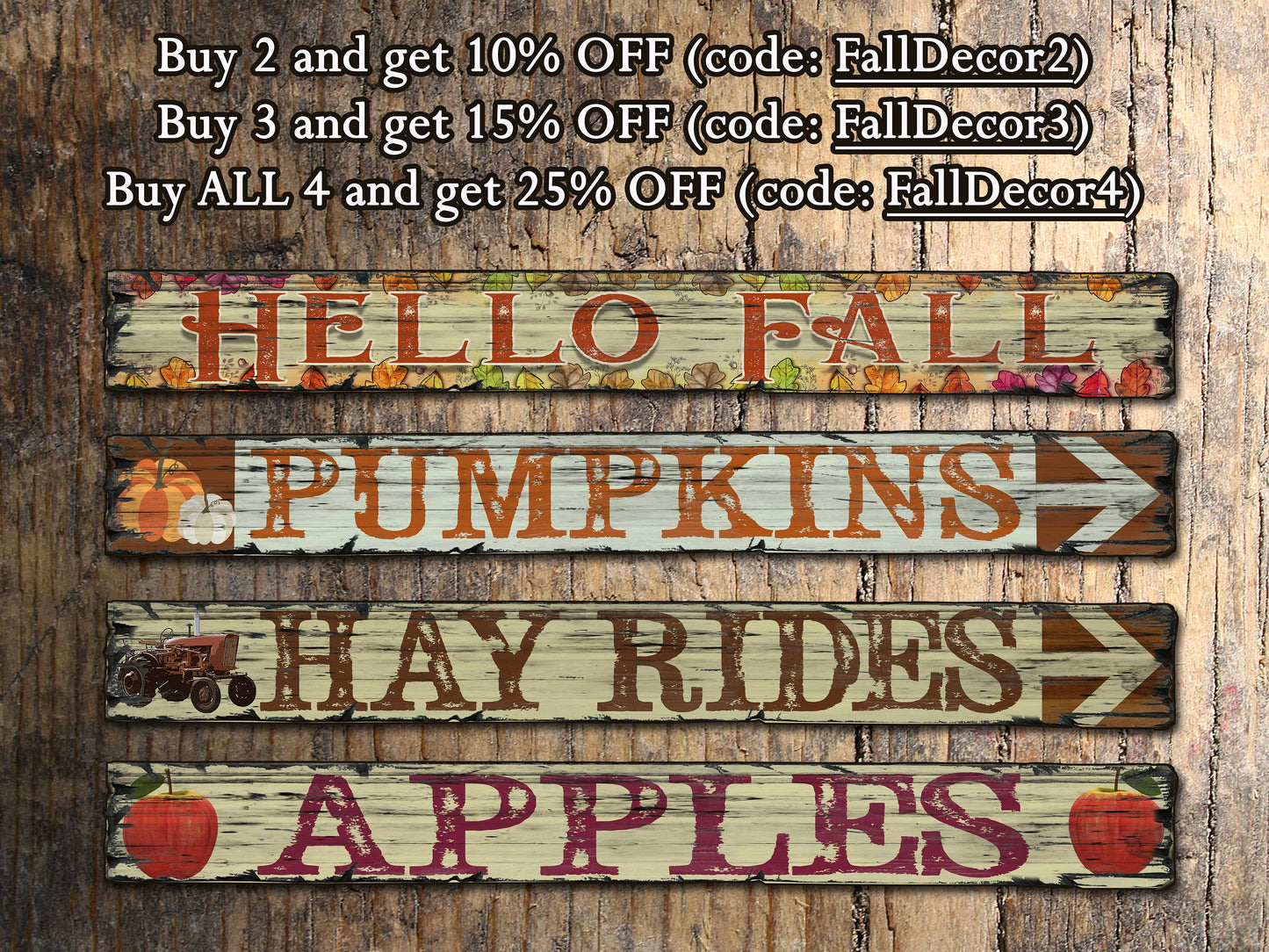 Apples - Handcrafted Wooden Sign.