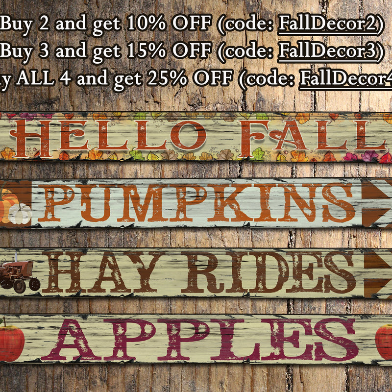 Hello Fall - Handcrafted Wooden Sign.