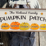 Personalized Pumpkin Patch - Wood Sign - Framed - Custom Names
