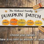 Personalized Pumpkin Patch - Wood Sign - Framed - Custom Names