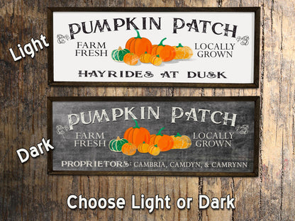 Pumpkin Patch - Wood Sign - Framed - Fall Sign