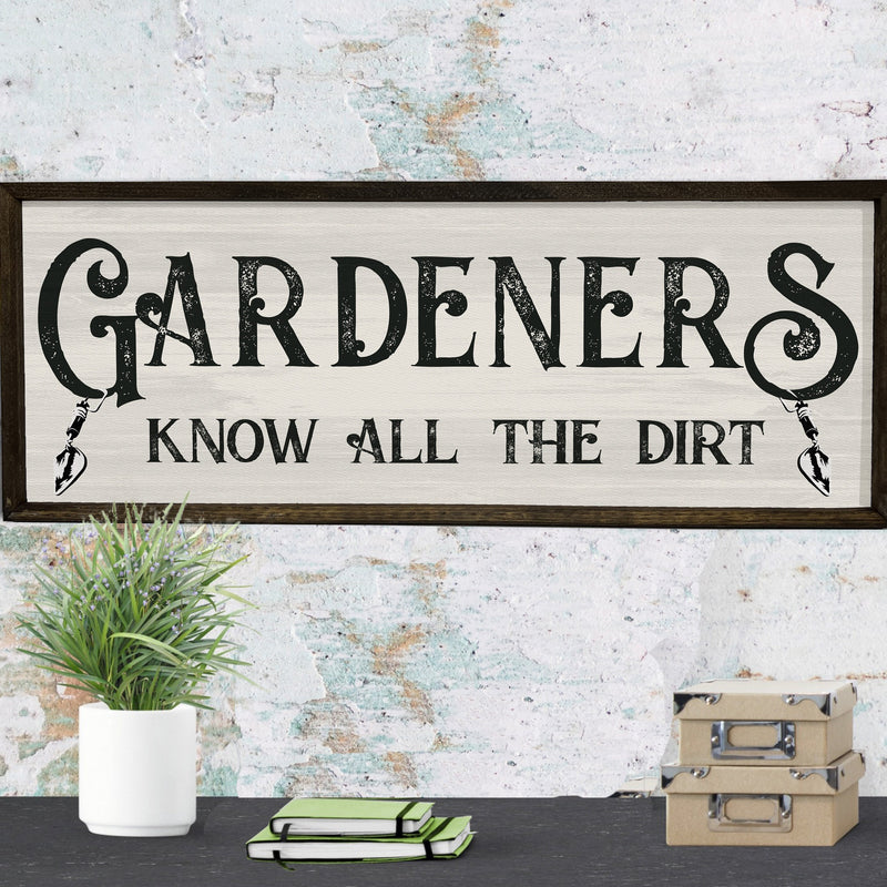 Gardener funny wood garden sign