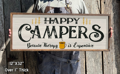 Happy Campers - Custom Sign - Handcrafted Wood Sign