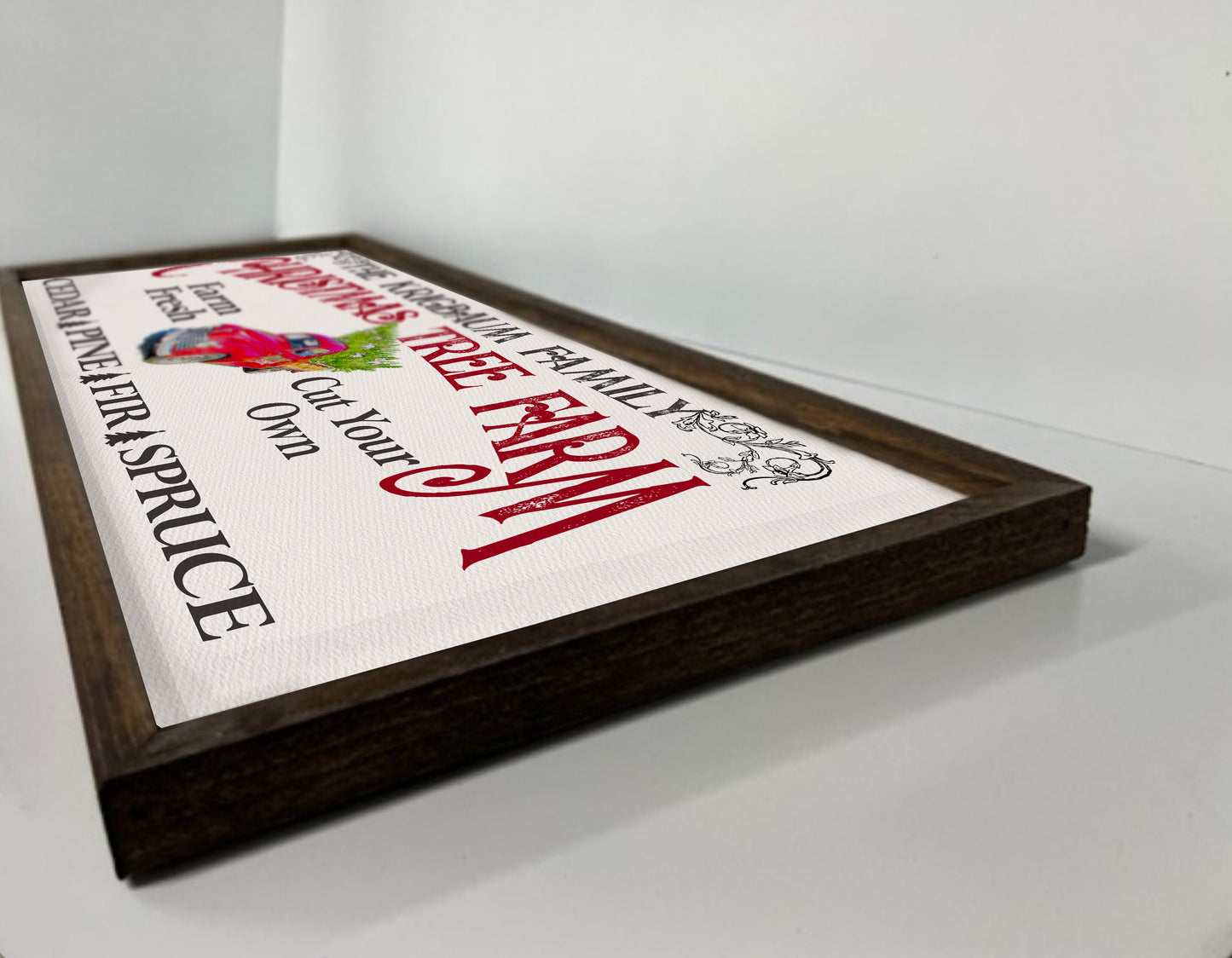 Personalized Christmas Tree Farm Sign - Wooden, Framed Sign