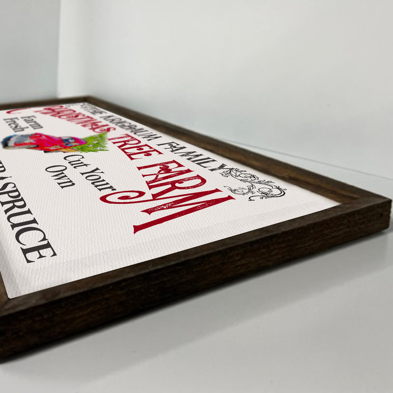 Personalized Christmas Tree Farm Sign - Wooden, Framed Sign