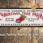 Personalized Christmas Tree Farm Sign - Wooden, Framed Sign