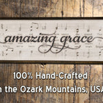Amazing Grace - Wood Framed Sign - Music Lyrics Sign