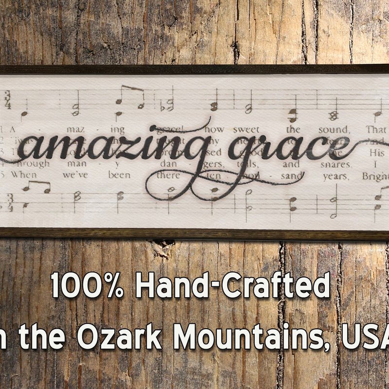 Amazing Grace - Wood Framed Sign - Music Lyrics Sign