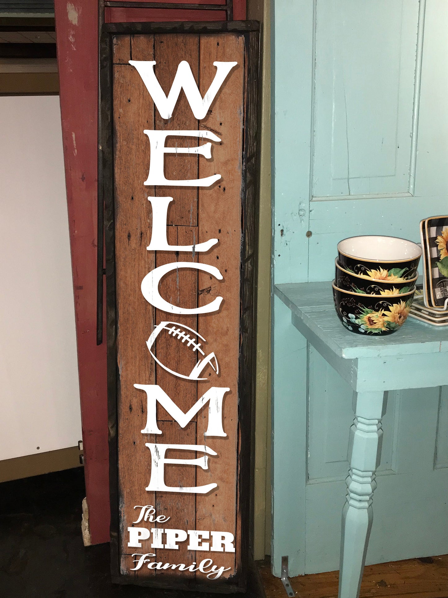 Sports themed Porch signs - with Family Name.