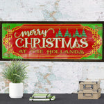 Personalized Christmas wood framed sign with custom names