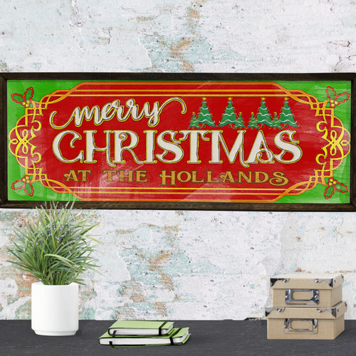 Personalized Christmas Sign - Wood Sign - Framed - Custom Names