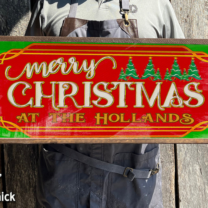 Personalized Christmas Sign - Wood Sign - Framed - Custom Names