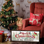 Merry Christmas at the YOUR NAME HERE - Wooden Sign - Framed Wood