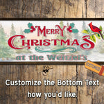 Merry Christmas at the YOUR NAME HERE - Wooden Sign - Framed Wood
