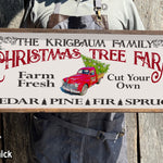 Personalized Christmas Tree Farm Sign - Wooden, Framed Sign