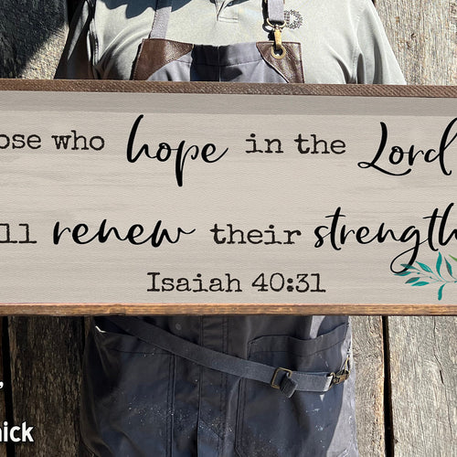Hope in the Lord - Wood Framed Sign - Isaiah 40:31