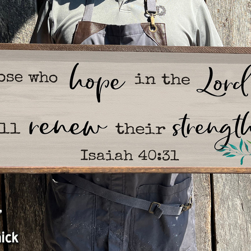Hope in the Lord - Wood Framed Sign - Isaiah 40:31