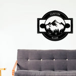 Snowboarding sign, Adventure sign, Cabin Metal Sign, Snowboard Mountain Themed Sign, Traveler gift, Snowboarding, Mountain trees Wall Art