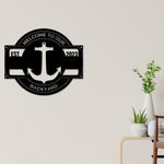 Anchor Metal Sign, Personalized Metal Anchor, Beach House Decor, Anchor Wall Decor, Family Name Metal Sign, Last Name Sign, Front Porch Sign