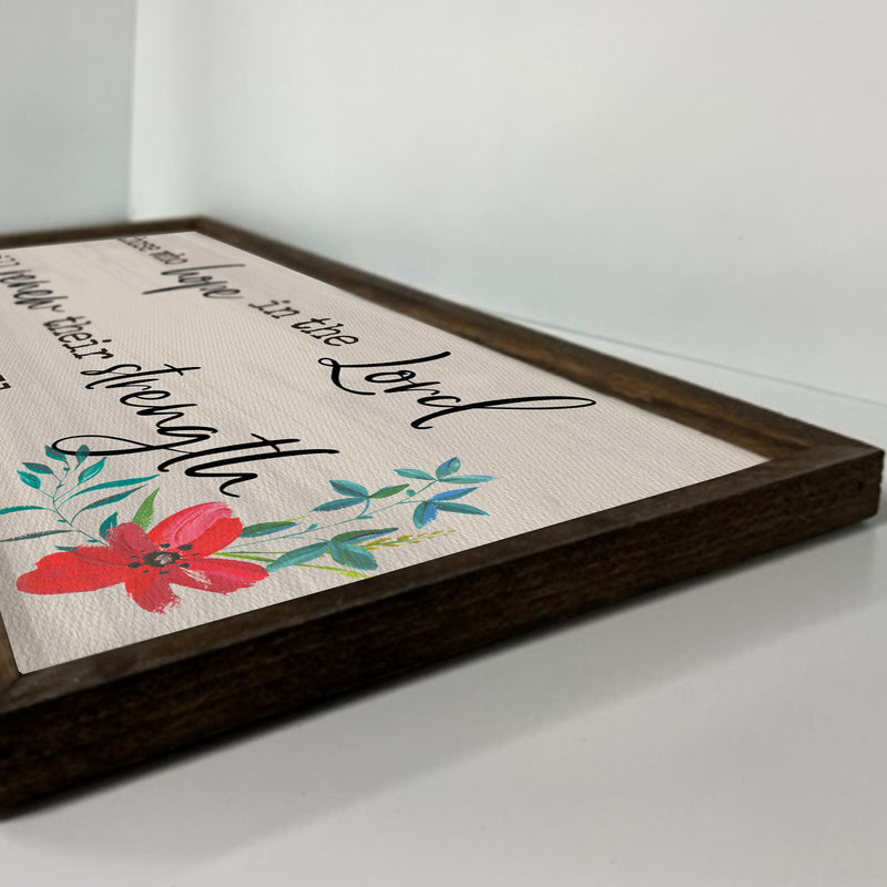 Hope in the Lord - Wood Framed Sign - Isaiah 40:31