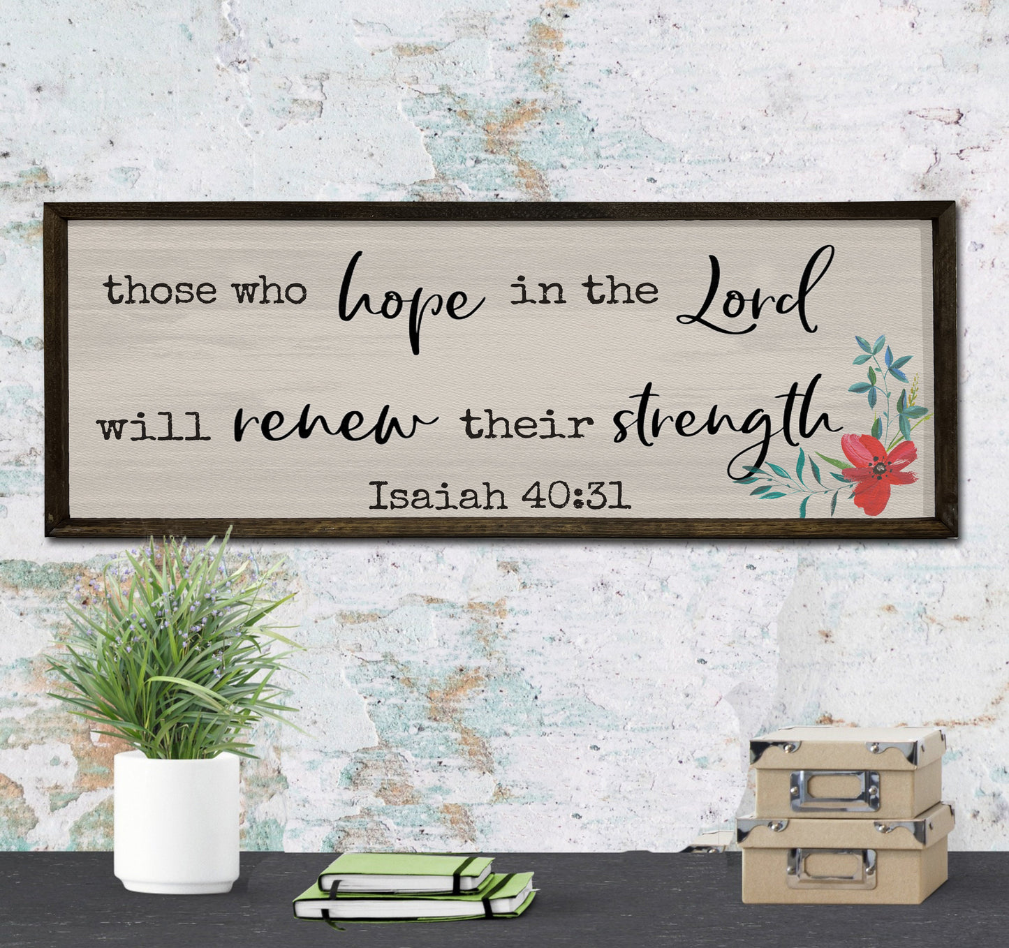 Hope in the Lord - Wood Framed Sign - Isaiah 40:31