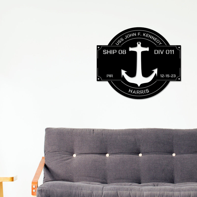 Navy Graduation gift, Personalize Navy Anchor Sign, PIR Sign, Boot camp Graduation, Metal Sign, Military Branch Sign, Pass In Review, USN
