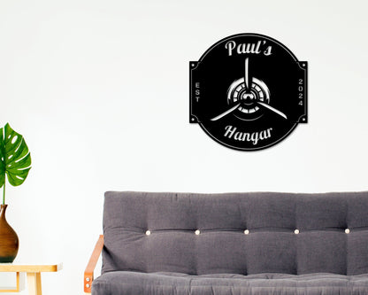 Airplane Hangar Sign, Personalized Airplane Sign, Personalized Pilot Name Sign, Custom Aviation Lover, Man Cave Sign, Airplane Sign, Plane