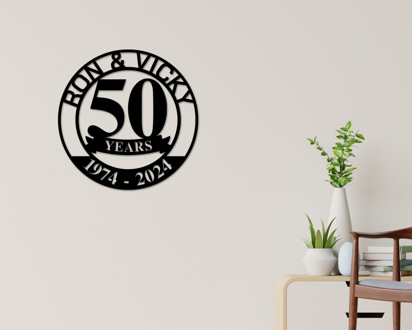 50th Anniversary Sign, Metal Anniversary Sign, Golden Anniversary, 50 Year Anniversary Gift, Wedding Anniversary Metal Wall Art, Celebration